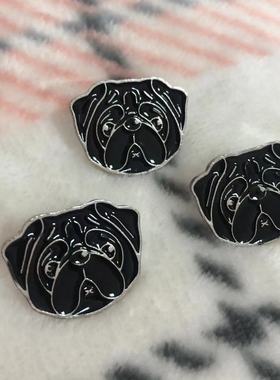 巴哥周边胸针pug别针领针金属徽章彩釉合金滴油哈巴狗首饰ins饰品
