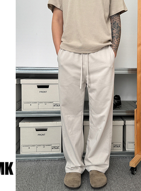 TNMK美式休闲纯色280G运动薄款卫裤男女春夏潮牌宽松直筒休闲长裤