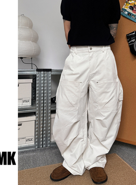 TNMK美式弯刀立体伞兵工装裤宽松直筒裤男女同款慵懒廓形休闲裤潮