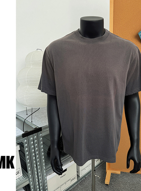 TNMKvintage洗水炒色喷马骝做旧宽松短袖休闲基础打底圆领短袖T恤