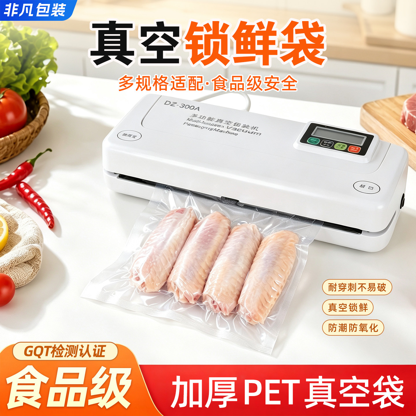 食品真空包装袋光面商用真空口袋图片
