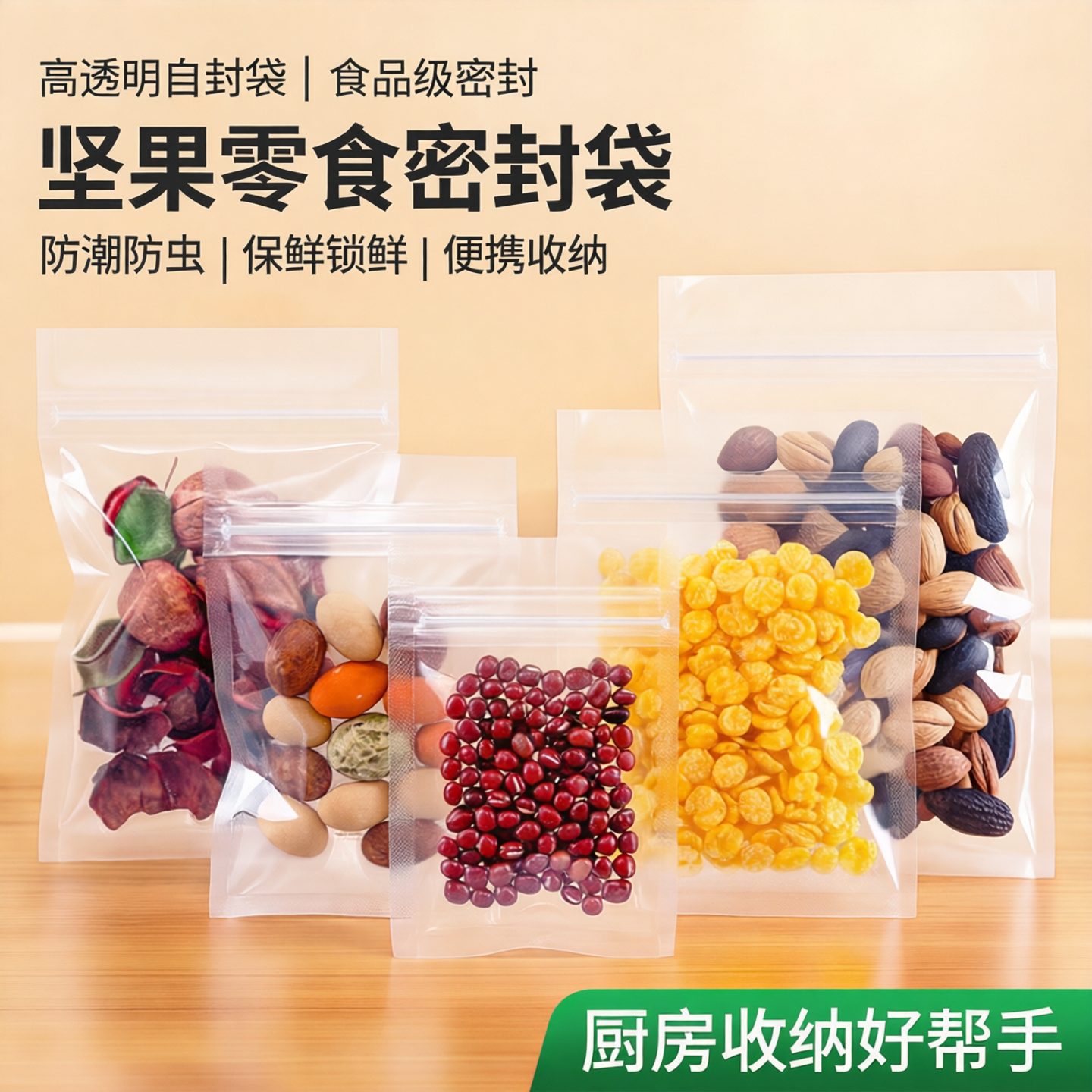 高透明自封袋透明拉骨袋坚果密封袋食品袋茶叶包装袋礼品袋封口袋