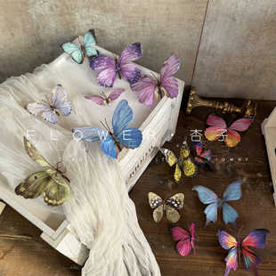 莫奈花园风蝴蝶窗 蝴蝶发卡diy伴手礼 蝴蝶之窗装 饰蝴蝶网红爆款