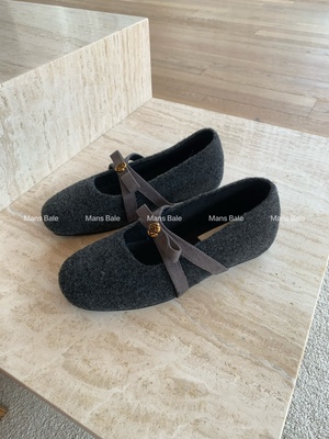 玛丽珍毛毛鞋女2025年新冬款内增高呢子单鞋一脚蹬蝴蝶结棉鞋