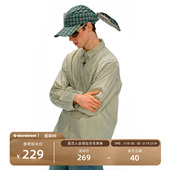 男士 NOTHOMME户外潮牌露营通勤长袖 衬衣简约口袋宽松条纹衬衫