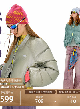 NOTHOMME 户外800蓬90白鸭绒ma-1截短防泼水保暖羽绒服女