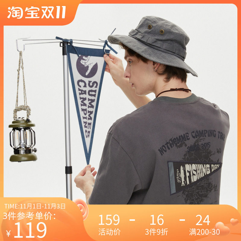 NOTHOMME"FISHING DAY"日系潮牌春夏情侣印花上衣宽松短袖T恤男|ruв категории Мужская одежда, футболка - от Buy2taobao.com для оказания профессиональной услуги покупки агента Taobao