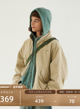 NOTHOMME 户外潮牌秋冬酵洗灯芯绒复古棉衣保暖哈灵顿夹克棉服男