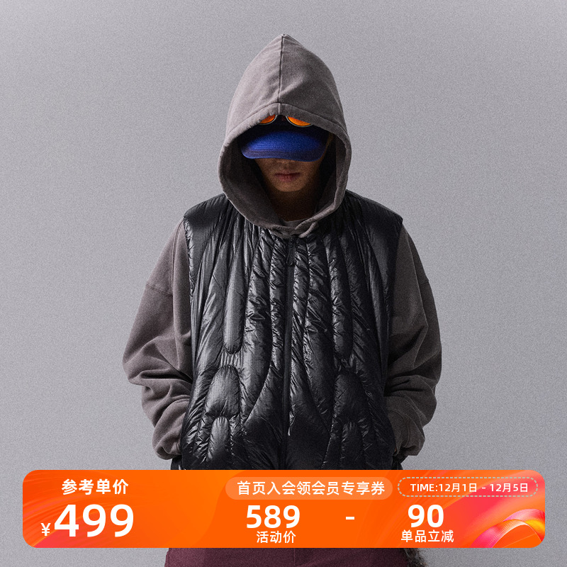 瞬时山野户外不规则绗缝羽绒马甲