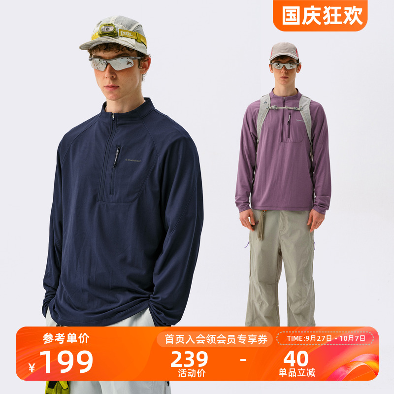 Monterest半开领纯色长袖卫衣