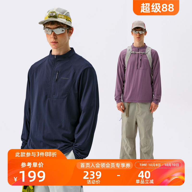 Monterest半开领纯色长袖卫衣