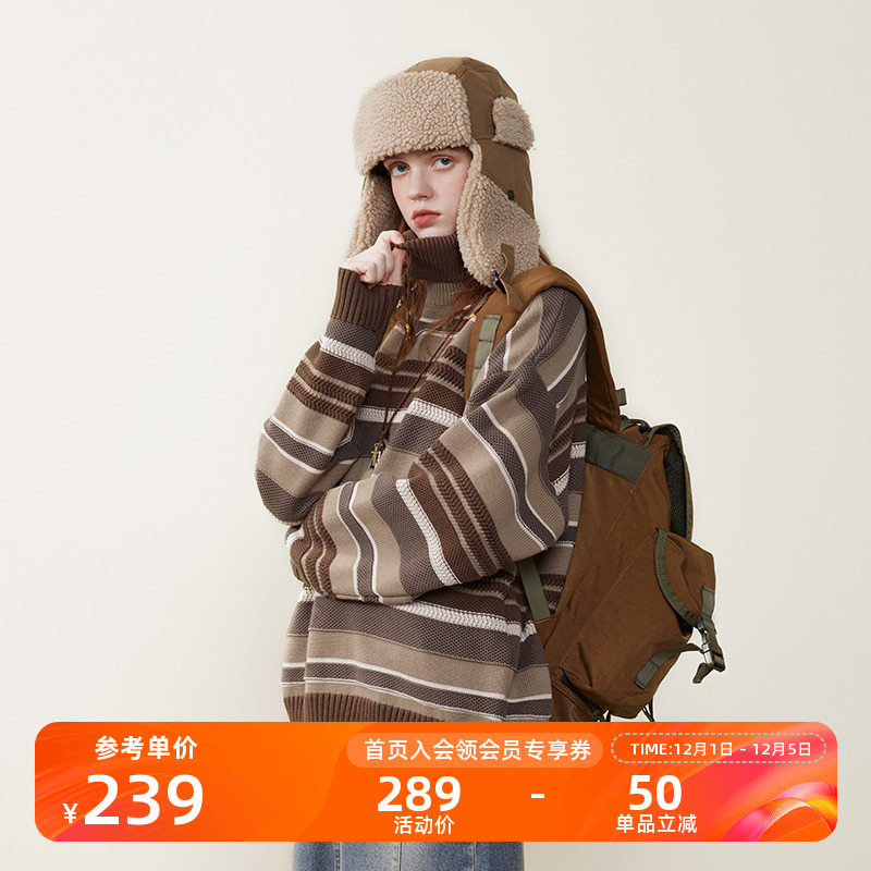 NOTHOMME高领复古条纹毛衣