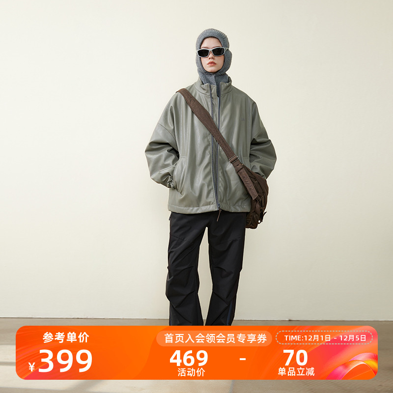 NOTHOMME极简PU皮夹克棉服