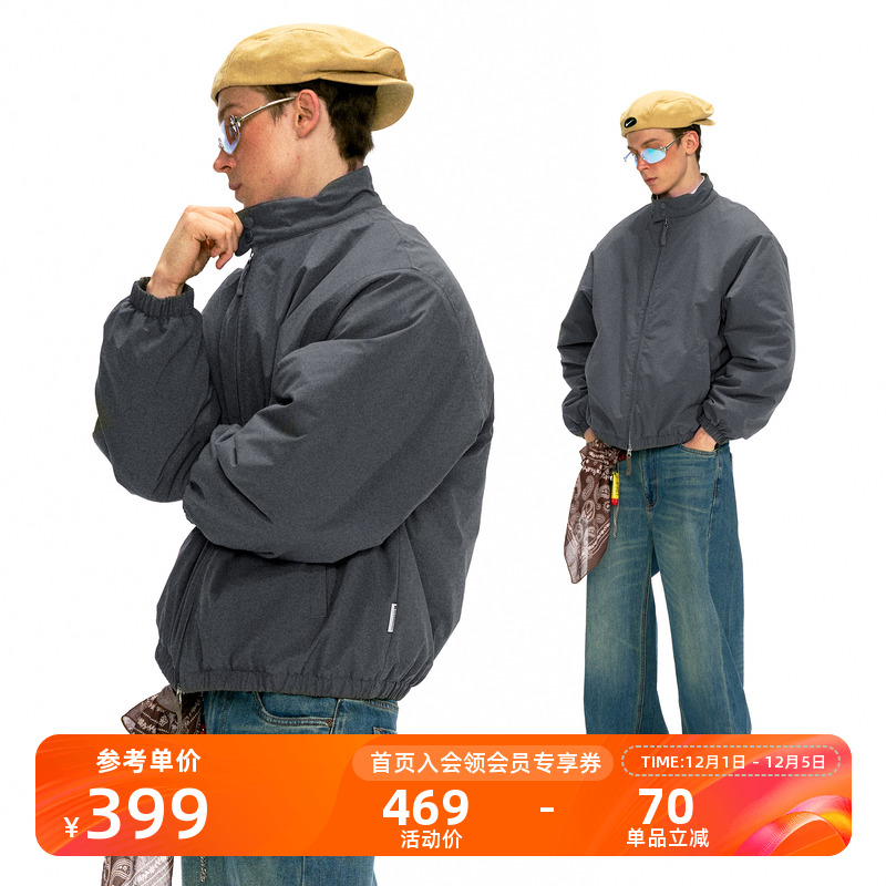 NOTHOMME户外潮牌秋冬纯色立领保暖棉衣复古哈灵顿夹克棉服外套男