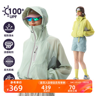 撞色皮膚衣連帽短款 NOTHOMME戶外 山影S UPF100 夾克防曬衣女
