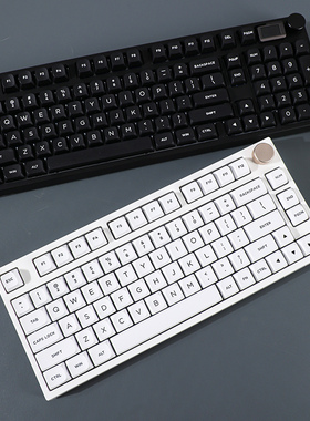 KCP键客工场机械键盘帽MDA高度简约纯黑白磨砂款PBT材质正刻98键