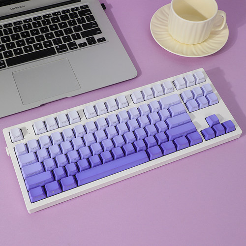 KCPMASTER雪青PBT渐变透光键帽