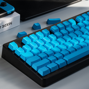 键客工场天蓝青色浅蓝机械键盘键帽湖青87键客制化pbt透光OEM高度