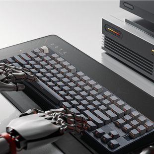 KCPMASTER原创色 微尘PBT侧刻键帽OEM字透简约渐变64机械蓝牙键盘