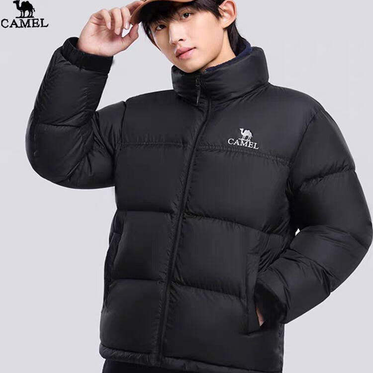 骆驼羽绒服男2025冬季户外运动白鸭绒加厚保暖防寒大码面包服外套