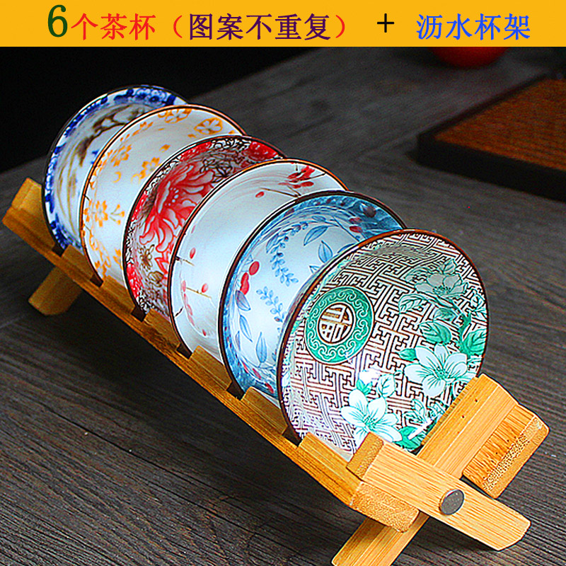 青花茶杯套装沥水架陶瓷日式复古