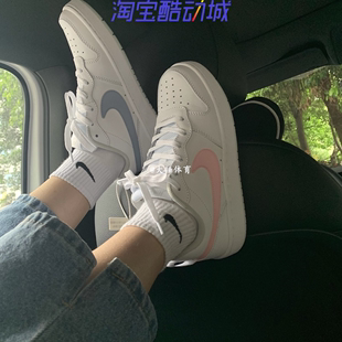 粉蓝鸳鸯白粉运动休闲板鞋 Nike耐克court low 100 Borough DD3023