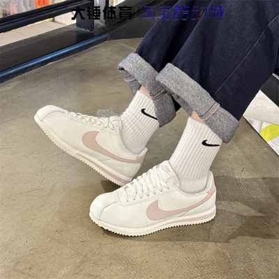 Nike/耐克Cortez女款白粉百搭低帮休闲阿甘鞋跑步鞋DN1791-116