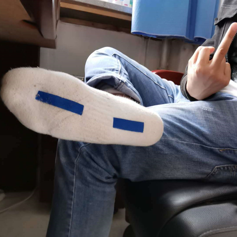 毛巾底条纹吸汗防臭露脚白袜控