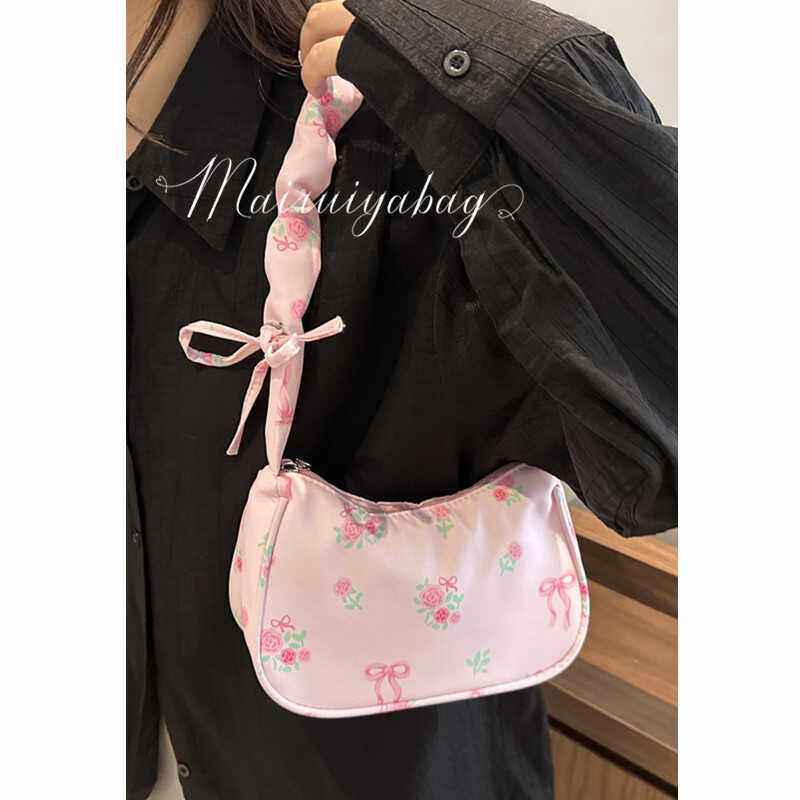 温柔甜美小碎花帆布包女2024新款抽绳单肩包小众高颜值百搭斜挎包,箱包皮具/热销女包/男包,腋下包,淘宝优惠券,粉丝福利购,淘宝优惠卷