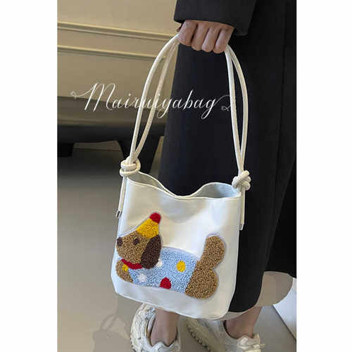 麦瑞雅腊肠狗尼龙帆布奶奶水桶包