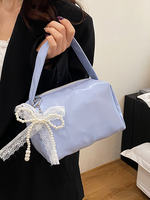 Korean niche handbag, women's 2025 new trendy and fashionable silk scarf pillow bag, simple and large-capacity bucket bag thumbnail 2