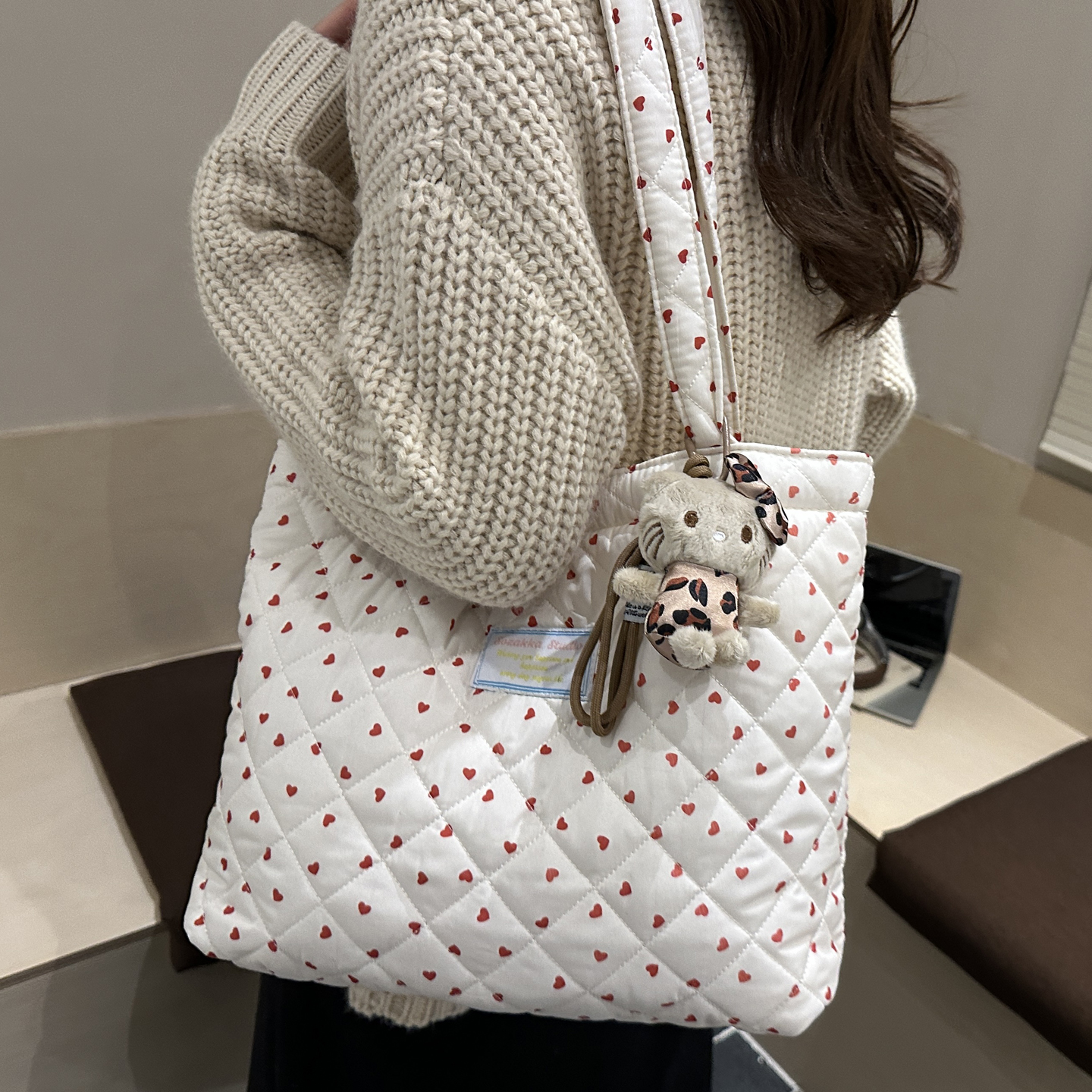 韩版碎花复古文艺休闲逛托特包