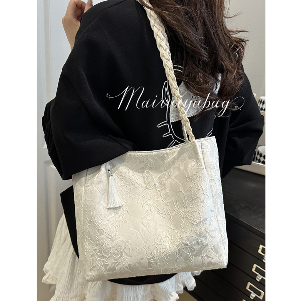 甜美温柔少女蝴蝶新中式托特包