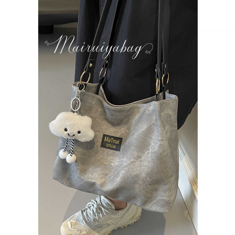 麦瑞雅大容量通勤帆布牛仔托特包