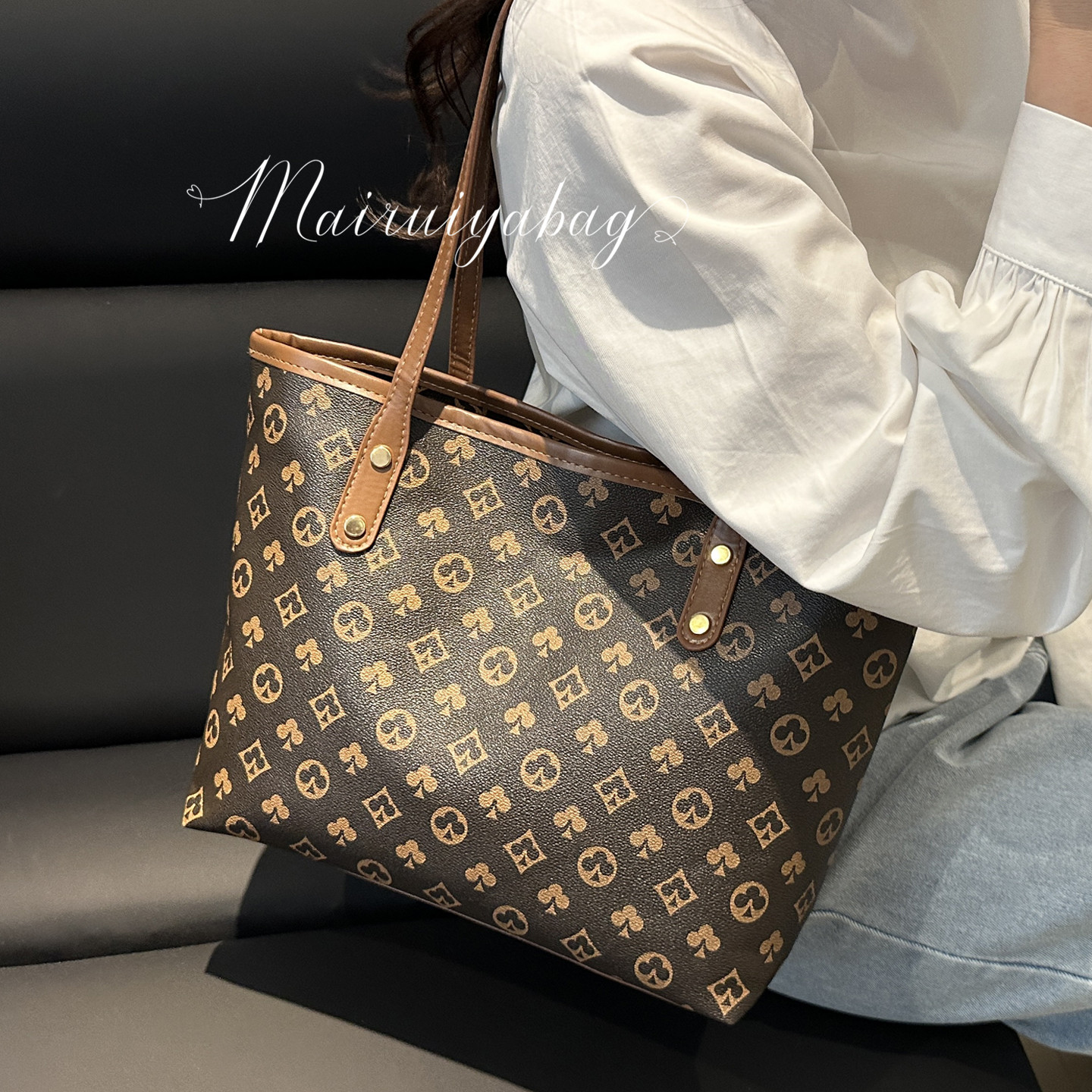 轻奢小众高级感复古大容量托特包