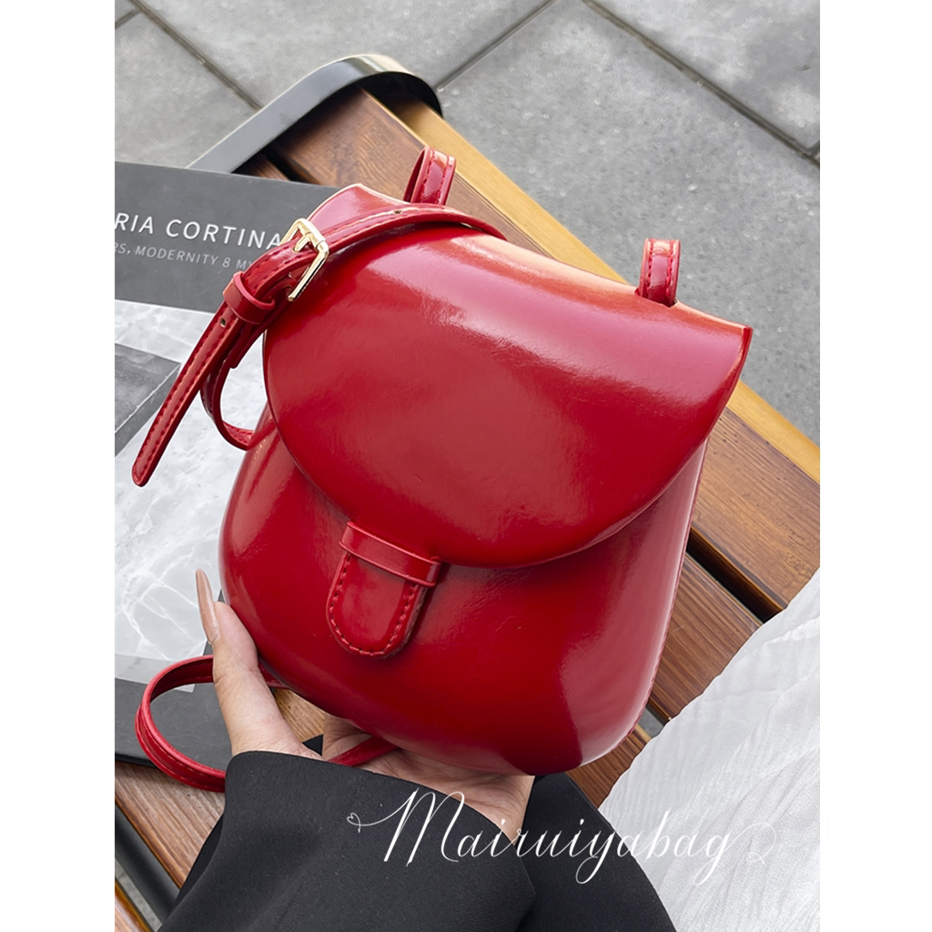 小包包女2025新款潮单肩小众纯色斜挎包迷你时尚手机包百搭马鞍包