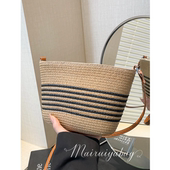 超火小包包女春夏2025新款 百搭斜挎包编织草编包高级感海边沙滩包