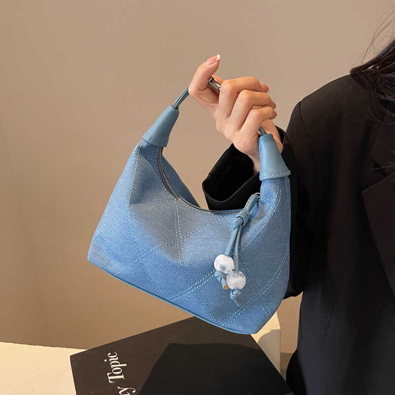 麦瑞雅超火小众牛仔布手提饺子包