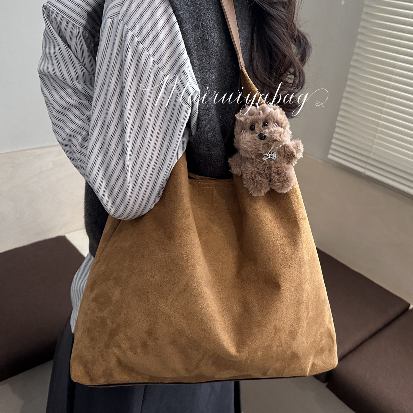 复古磨砂高级感通勤大容量托特包