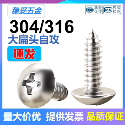 304/316不锈钢大扁头自攻螺丝