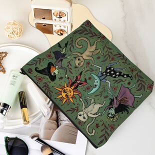 出口欧美包中包印花多功能便携洗漱用品拉链旅行卫生用收纳棉布袋