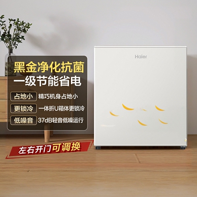 Haier/海尔 BC-42GHSDE0W9 42L单门小冰箱一级能效省电家用出租