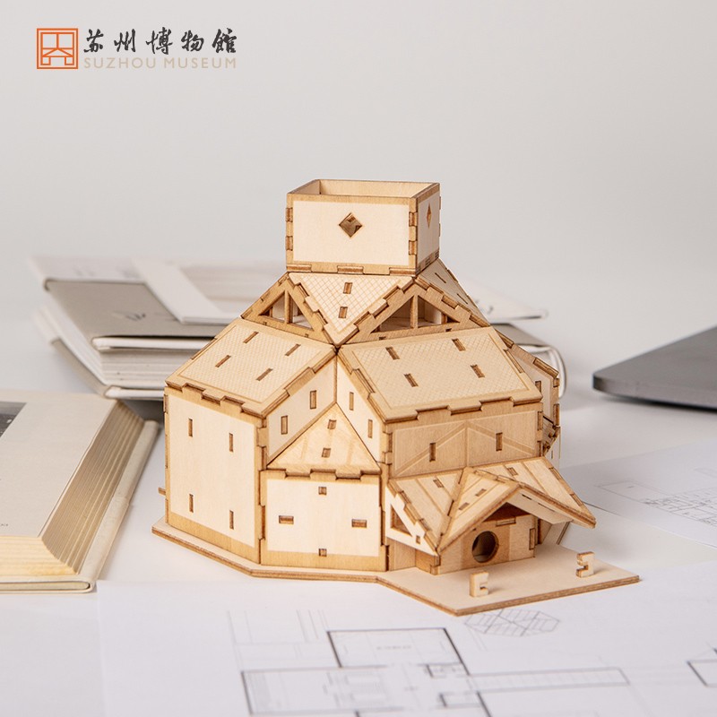苏州博物馆建筑立体木质拼图减压