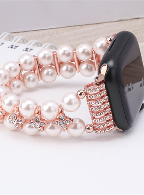 细腕珍珠表带适用iwatch10代apple watch567苹果手表s10 s9 S11