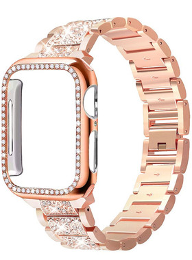 细腕镶钻表带表壳适用Apple Watch表带苹果手表iWatch1/2/3/4/5代