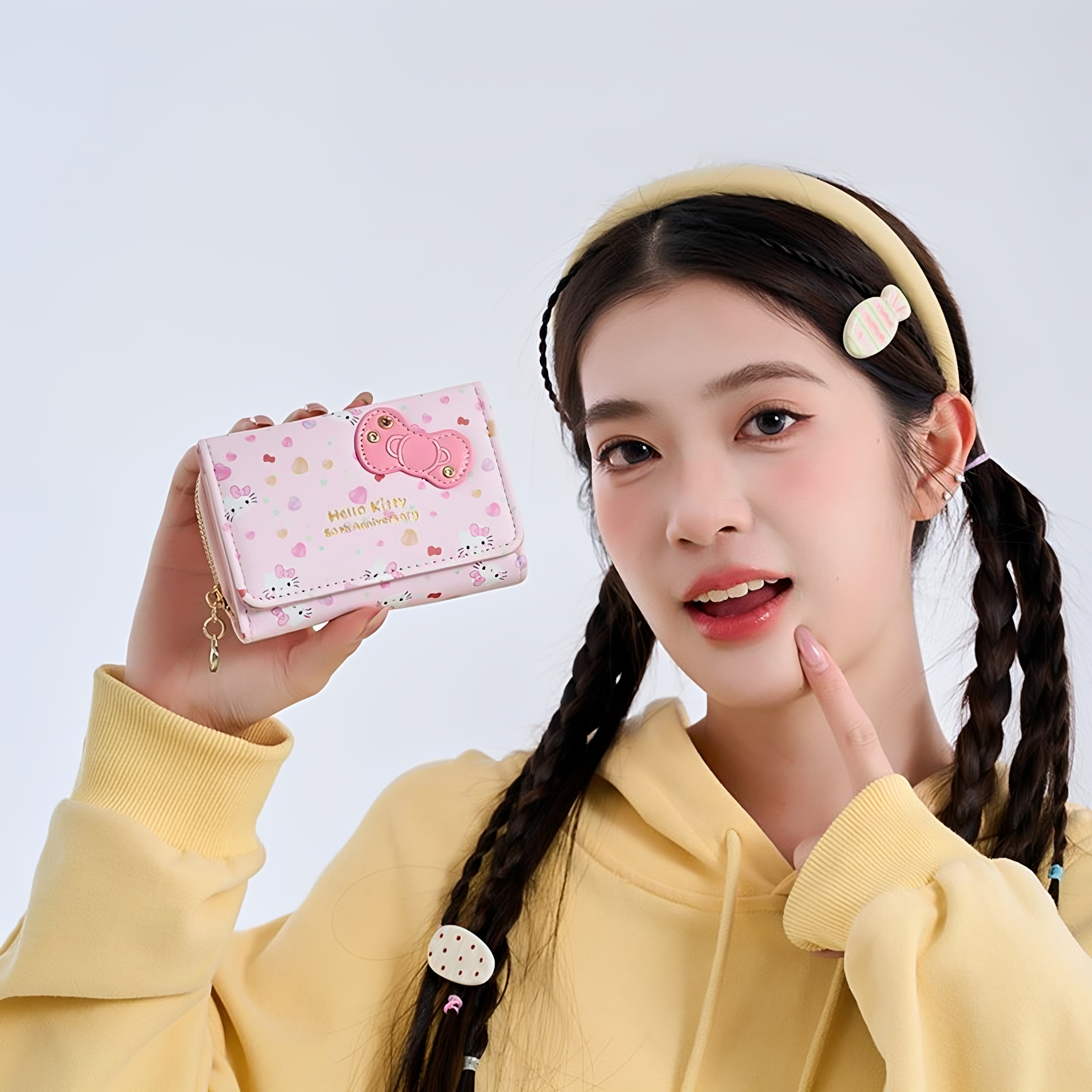 HelloKitty50周年限定卡包一体零钱包女款拉链