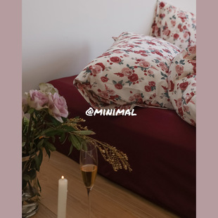 Minimal Concept【醉酒佐玫瑰】婚庆针织棉四件套床单