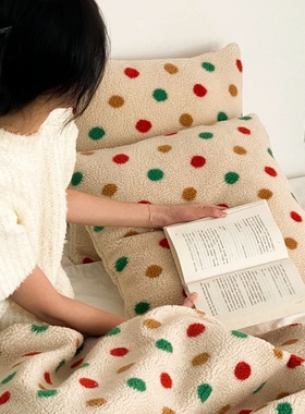 Minimal Concept原创自制新年波点双面羊羔绒抱枕客厅沙发靠垫