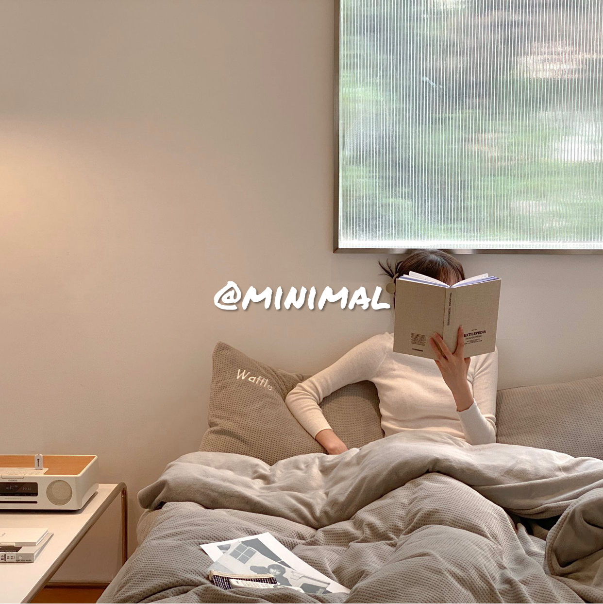 温暖四件套简约华夫绒秋冬