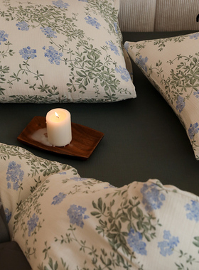 Minimal山奈｜瑞典插画风格小众高颜值绉布纱四件套被套床单碎花